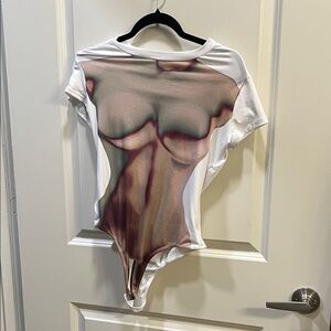 Stylish White and Brown Women's Top